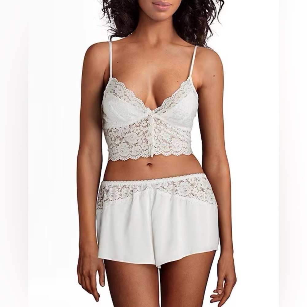 NWOT Seductivewear by Cinema Etoile Athena Lace Soft Cup Bralette & Short Set M